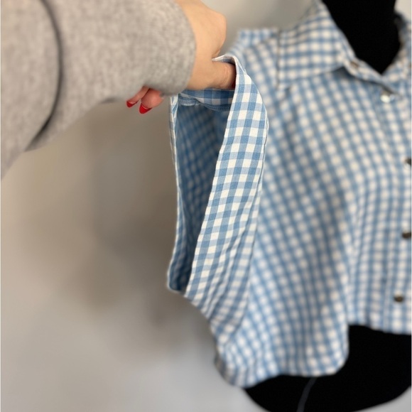 Hers & Mine Blue and White Checkered Button Up (Small) - Picture 8 of 10